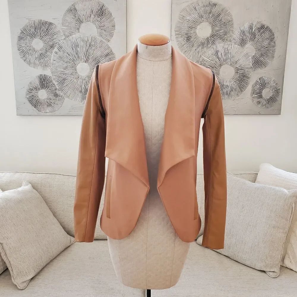 G By Giuliana Twill Faux Leather Jacket sz 2